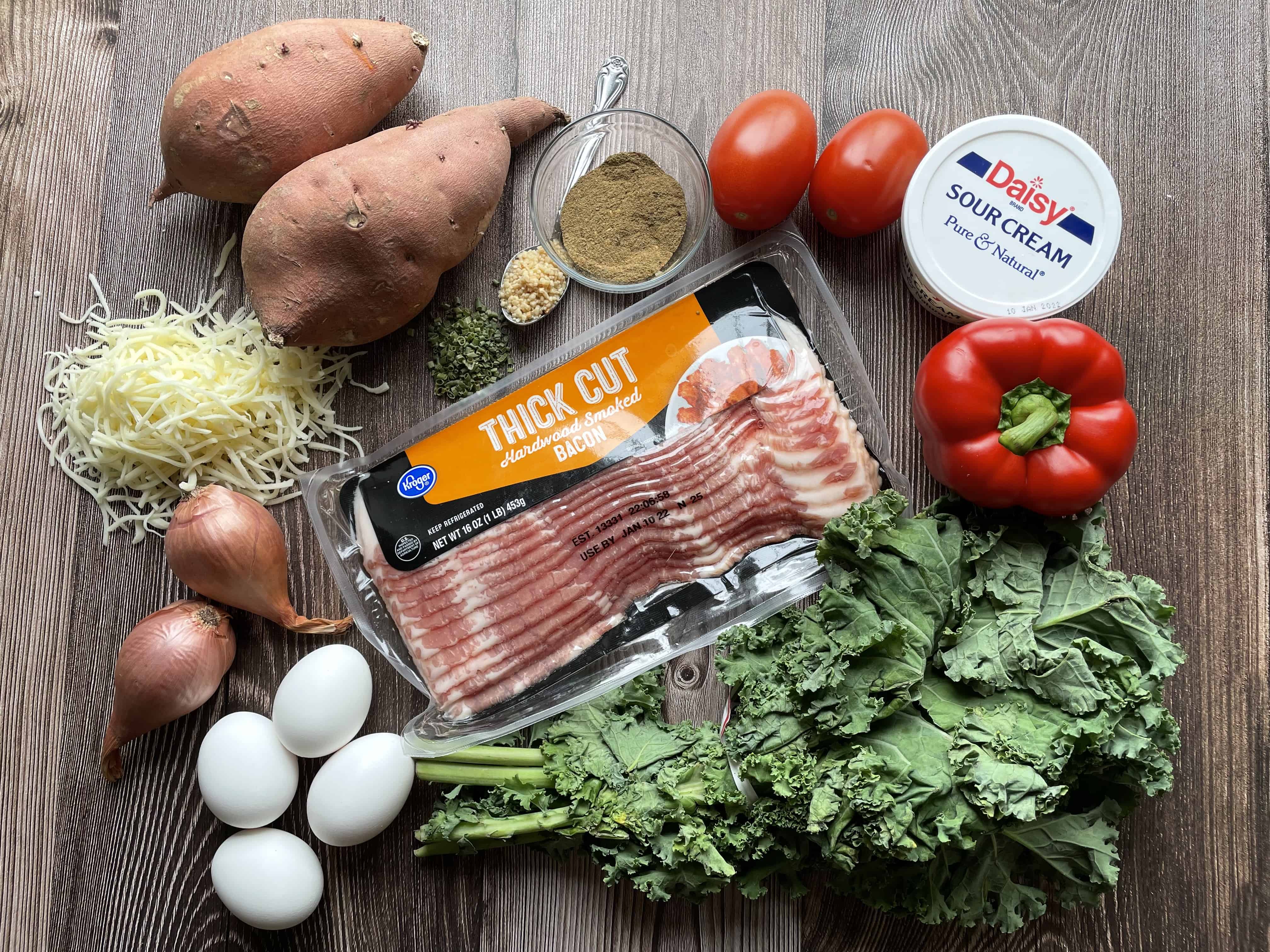 Ingredients for Loaded Sweet Potato Breakfast Bowl