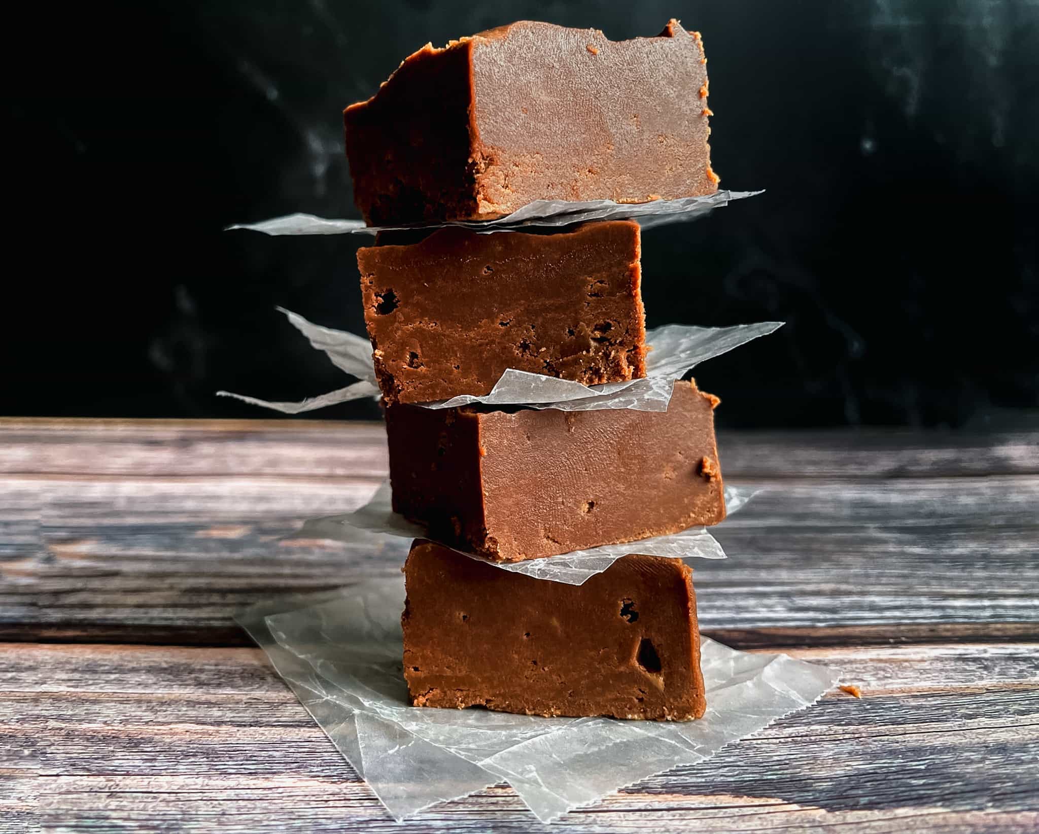 Stack of Peanut Butter Chocolate Marshmallow Fudge