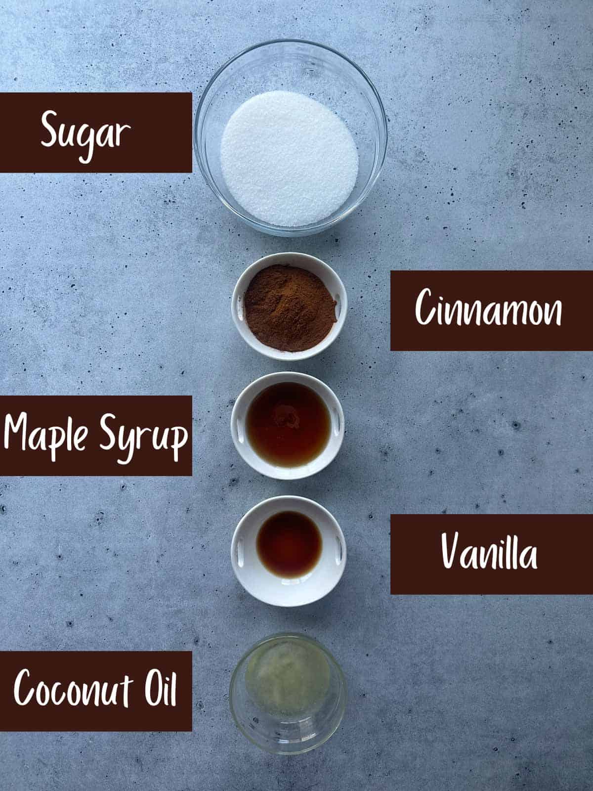 Ingredients to make homemade cinnamon baking chips.