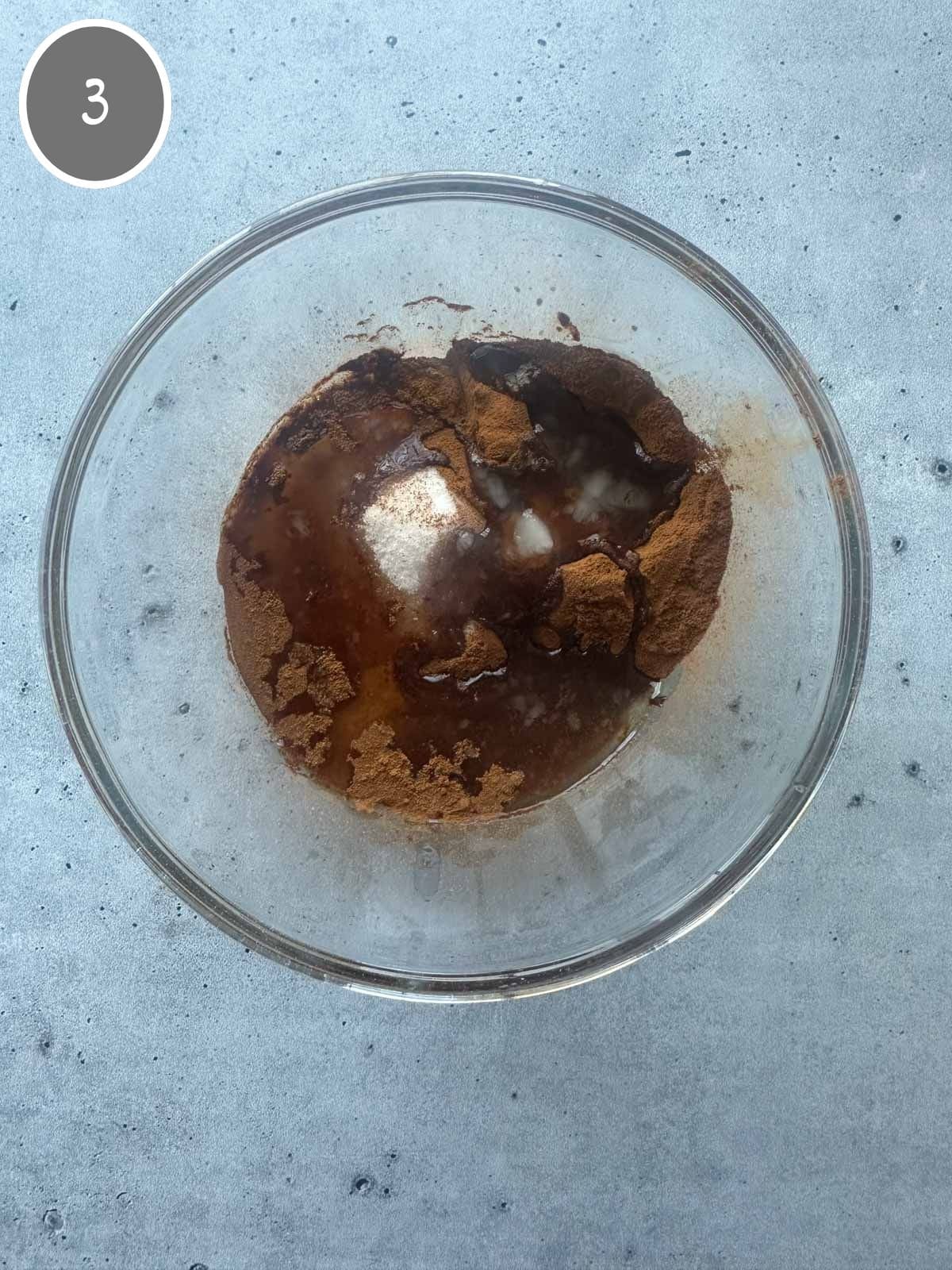 Ingredients for cinnamon baking chips combined in a bowl.