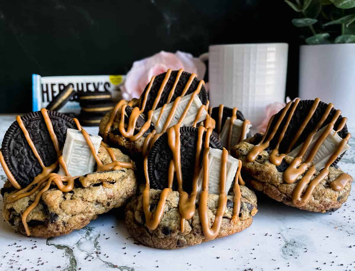 Group of 4 espresso cookies.