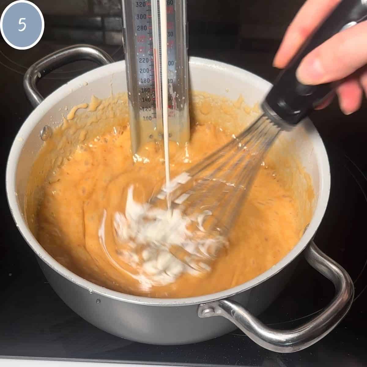 Step 5 making salted caramels.