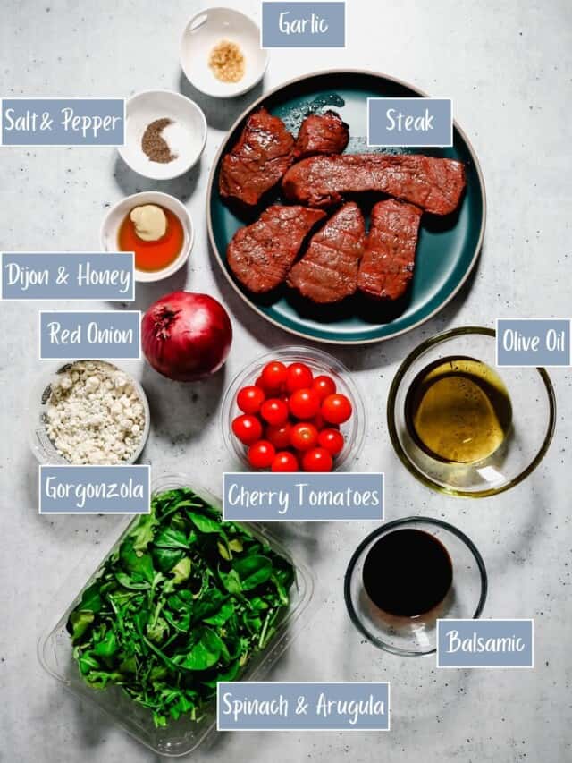Arugula and Spinach Steak Salad with Gorgonzola and Balsamic ...