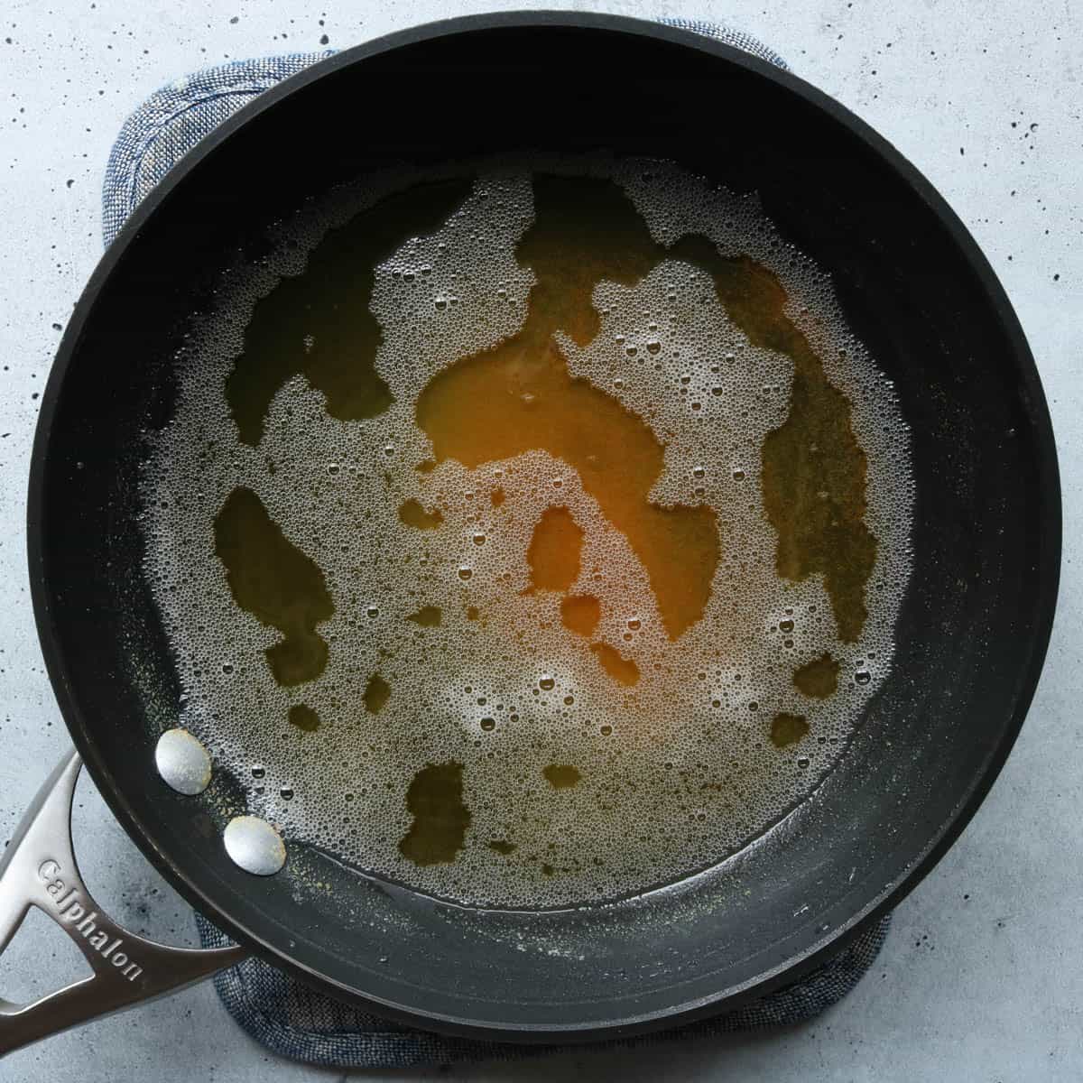 Brown butter in a pan.